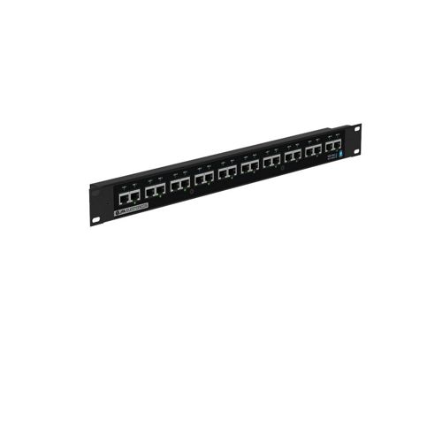 Patch Panel Poe Ate 48v 10 Portas Gigabit Distribuidora Route 66